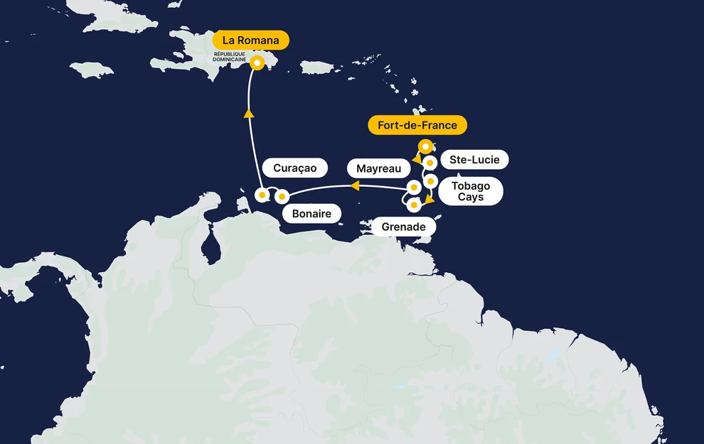 Des îles-sous-le-Vent à Hispaniola