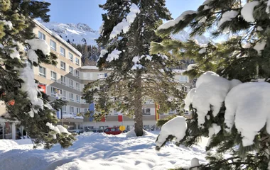 Vista das montanhas de St. Moritz