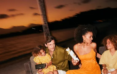 Familia en el resort.