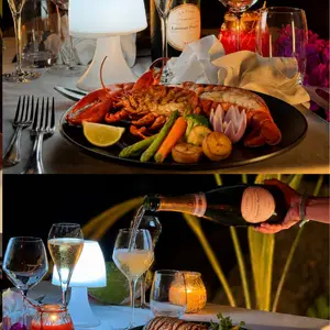 Dinner with your feet in the sand