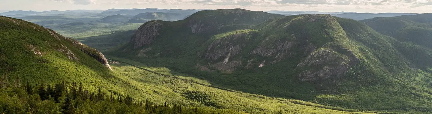 Charlevoix mountains seen from above