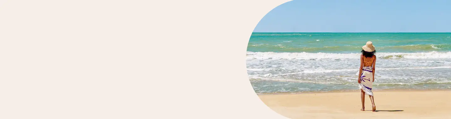 A woman on a beach, alone in Club Med Trancoso
