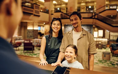 Family at Club Med's reception
