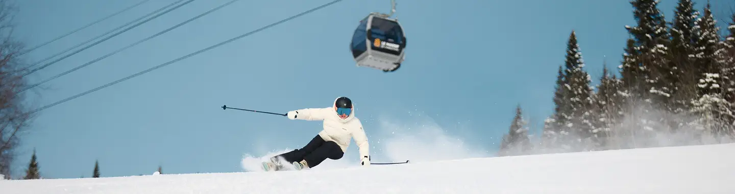 A skier on the slopes in Charlevoix