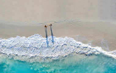Pareja en la playa.